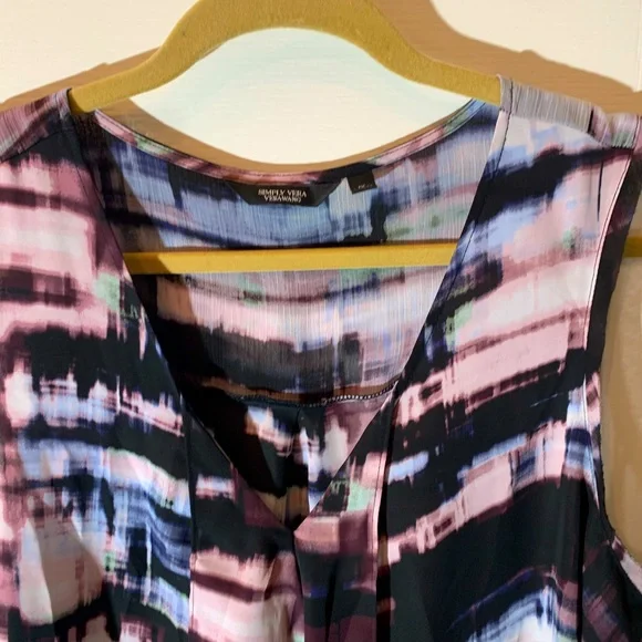Simply Vera Multicolored Chiffon Tank Top - Picture 3 of 4